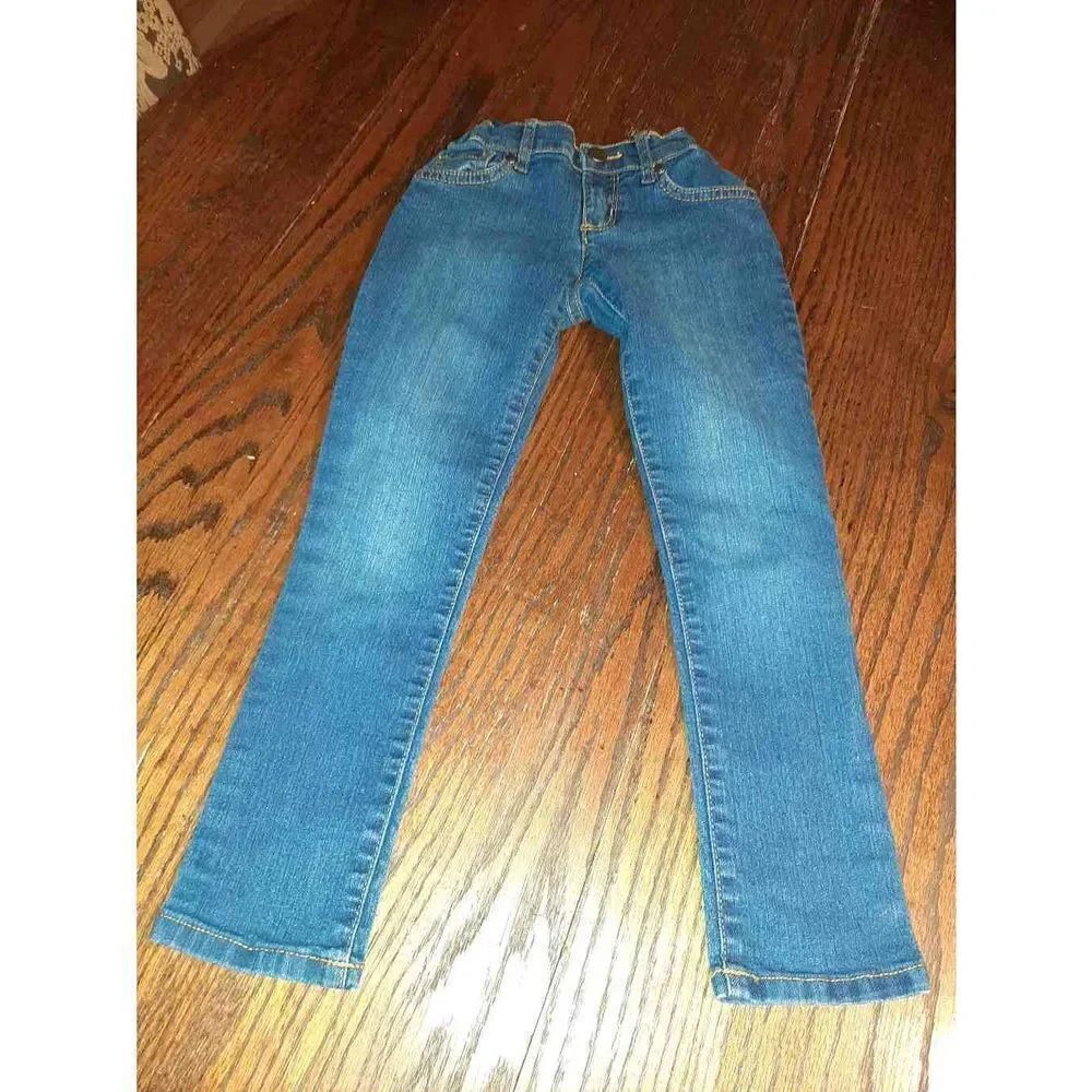 Girls 6 Childrens Place Super Skinny Adjustable Elastic Waist Denim Blue Jeans